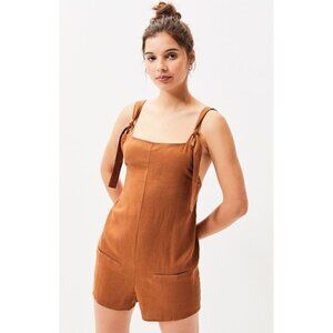 NWT Charlie Holiday Linen Desert Romper 2 Peru Brown
